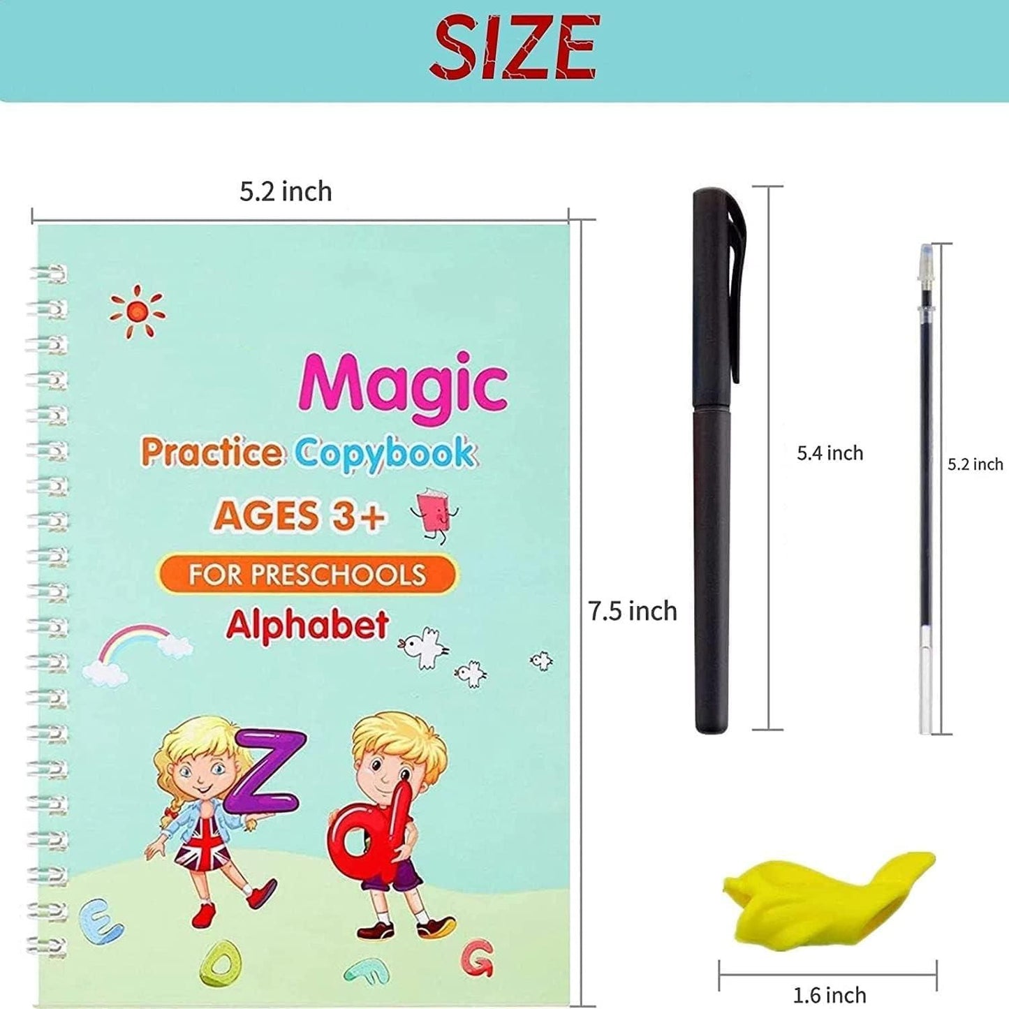 ✨ SANK Magic Practice Copybook Set – Reusable Handwriting, Drawing & Learning Books (Ages 3+)