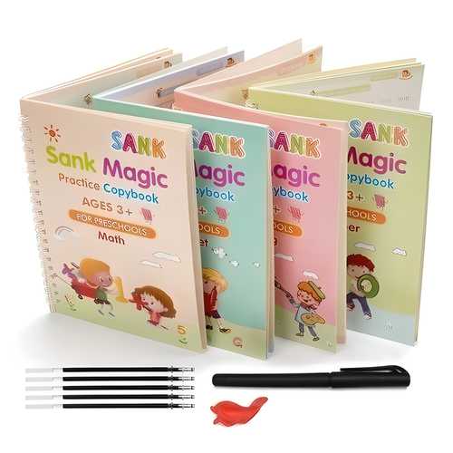✨ SANK Magic Practice Copybook Set – Reusable Handwriting, Drawing & Learning Books (Ages 3+)