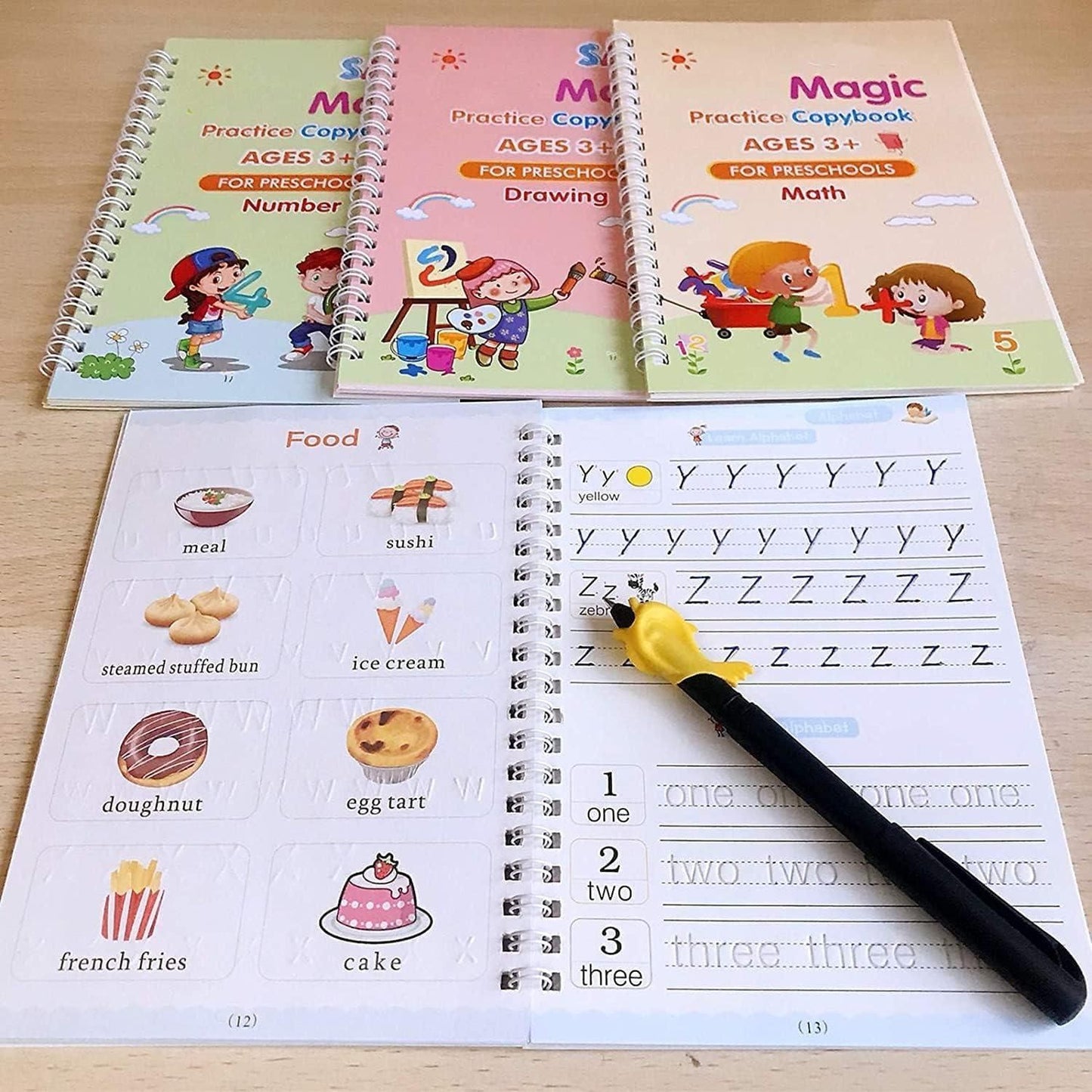 ✨ SANK Magic Practice Copybook Set – Reusable Handwriting, Drawing & Learning Books (Ages 3+)